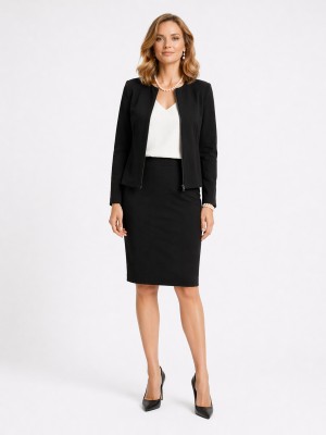 Spódnica ołówkowa z kieszeniami czarna 274