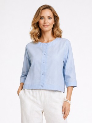 Bolerko z rękawem 3/4 niebieskie 6249