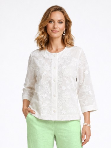 Bolerko z haftem białe 6260