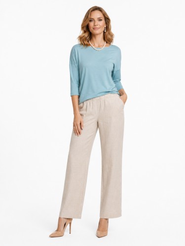 Spodnie z lnu naturalny 0228