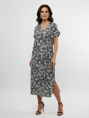 Sukienka kimono z graficznym printem 686