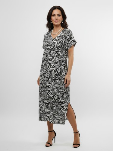 Sukienka kimono z graficznym printem 686