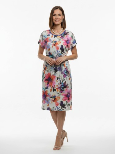Sukienka kimono z dzianiny w kwiaty 101