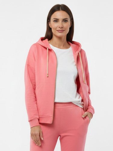 Bluza z kapturem różowa 05