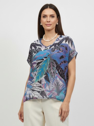 Bluzka kimono w roślinny wzór 5268