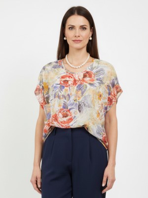 Bluzka kimono w kwiatowy wzór 5269