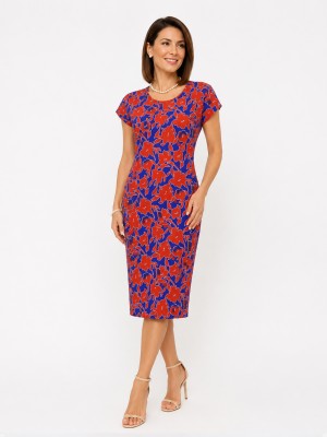 Sukienka kimono, czerwone kwiaty 523