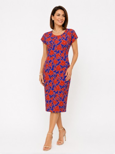 Sukienka kimono, czerwone kwiaty 523