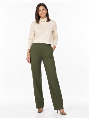 Spodnie eleganckie typu jogger z prostymi nogawkami 0281