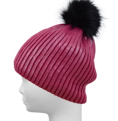 Czapka z ociepleniem z polaru, fuksja 042