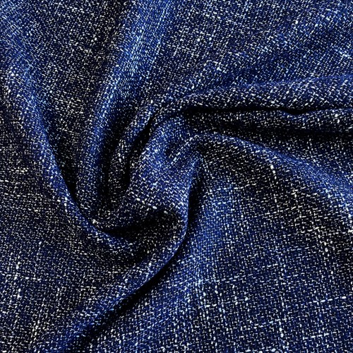 Tkanina wełniana melanżowa granat W4