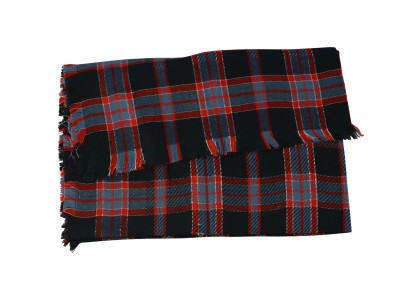 Szal w kratę niebieski 148