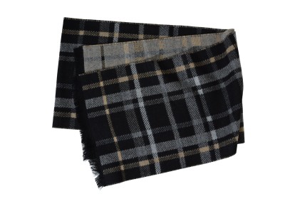 Szal w kratę grafit 152