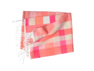 Szal w kratę różowy118