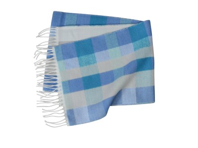 Szal w kratę niebieski118