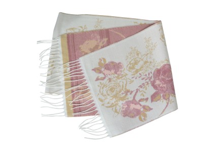 Szal w kwiaty ecru 114