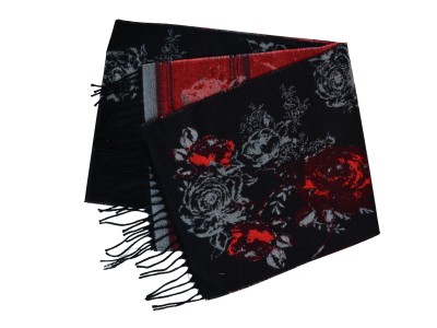 Szal w kwiaty czerwony 114