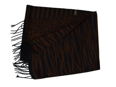 Szal w modny wzór brąz 111