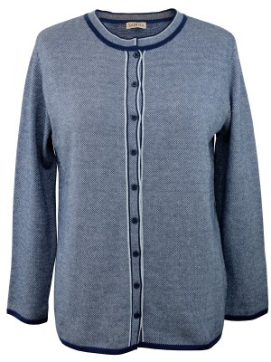 Sweter z melanżowej przędzy jeans 056