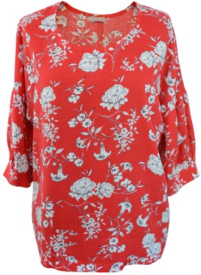 Bluzka damska w kwiaty, czerwona 1987