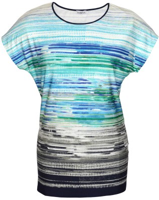 Bluzka tunika w malarskie paski, niebieska 1720