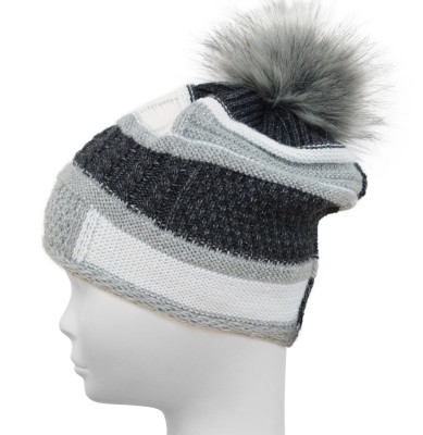 Czapka z wełną, szara 038