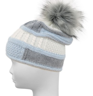 Czapka z wełną, niebieska 038