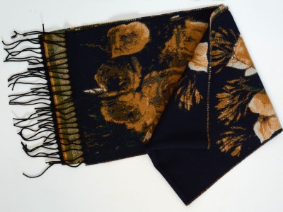 Szal w kwiaty, beżowy 193