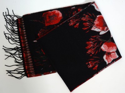 Szal w kwiaty, czerwony 193