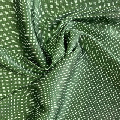 Tkanina wiskozowa z elastanem w kropki, zielona WI38